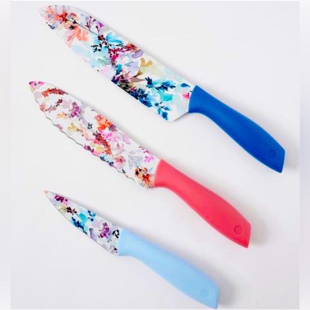 NEW Anthropologie x JEN GARRIDO WILDFLOWER STUDY 3-PIECE KNIFE SET IN MULTI BNIB